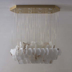 Natural Alabaster Cube Modern Chandelier