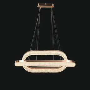 Modern Minimalist Rings Round/Oval Crystal Chandelier