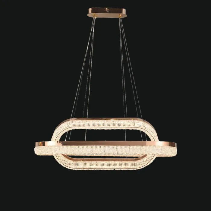 Modern Minimalist Rings Round/Oval Crystal Chandelier