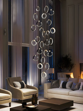 NEBULA Chandelier - 1 ring - 6.6" x 60" / 17cm x 150cm - 8WCool Light (6000K)Merlinlamps