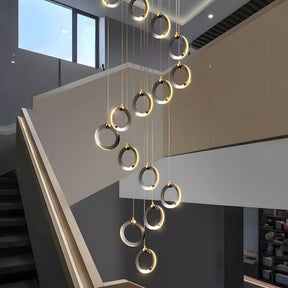 NEBULA Chandelier - 1 ring - 6.6" x 60" / 17cm x 150cm - 8WCool Light (6000K)Merlinlamps