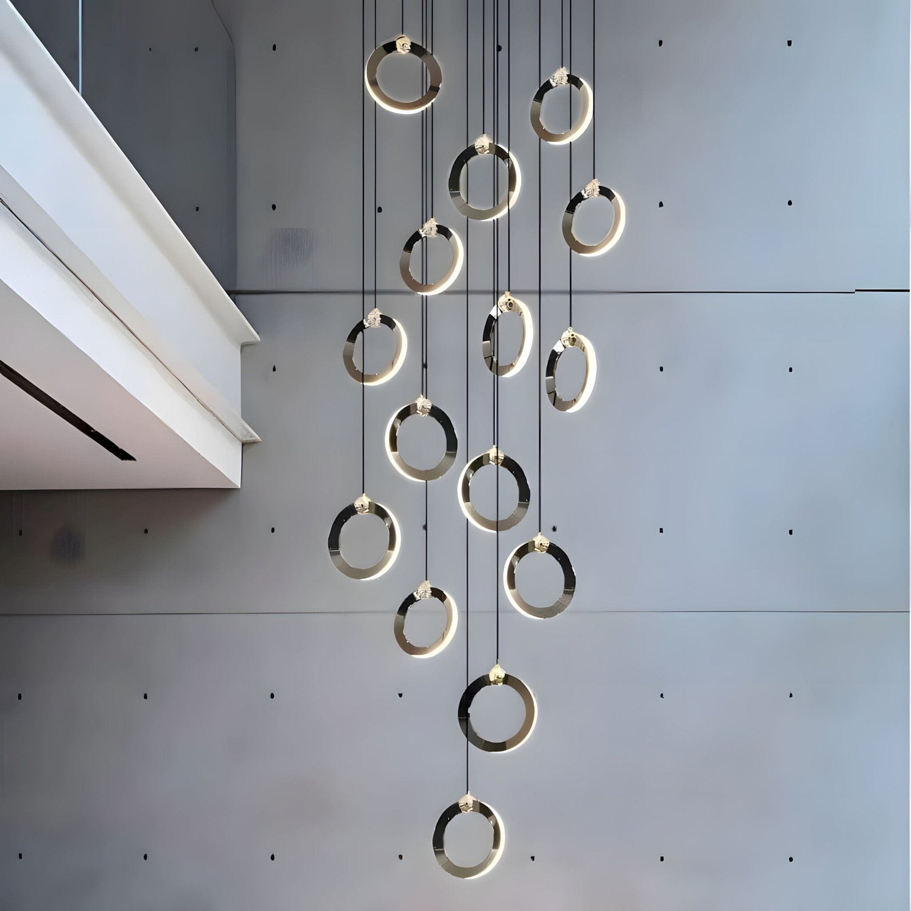 NEBULA Chandelier - 1 ring - 6.6" x 60" / 17cm x 150cm - 8WCool Light (6000K)Merlinlamps