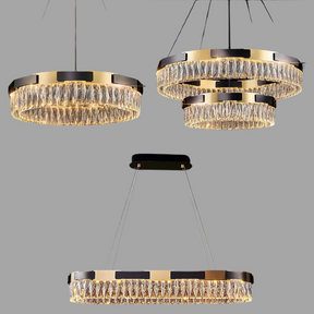 New Designer Recommended Modern Light Luxury Round/Oval Crystal Chandelier for Living Room/Dining Room
