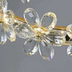 New Style Flower Crystal Chandelier For Living Room Petal Ring Pendant Lighting Fixture for Girls Bedroom