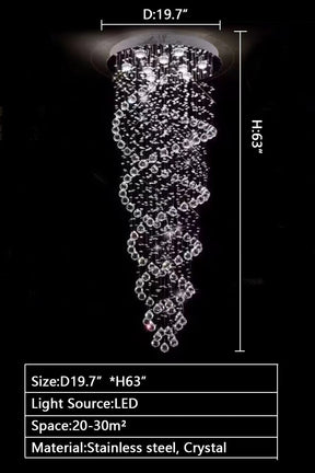 New Trend Spiral Crystal Chandelier For Staircase