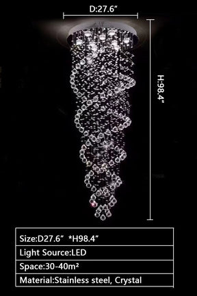 New Trend Spiral Crystal Chandelier For Staircase