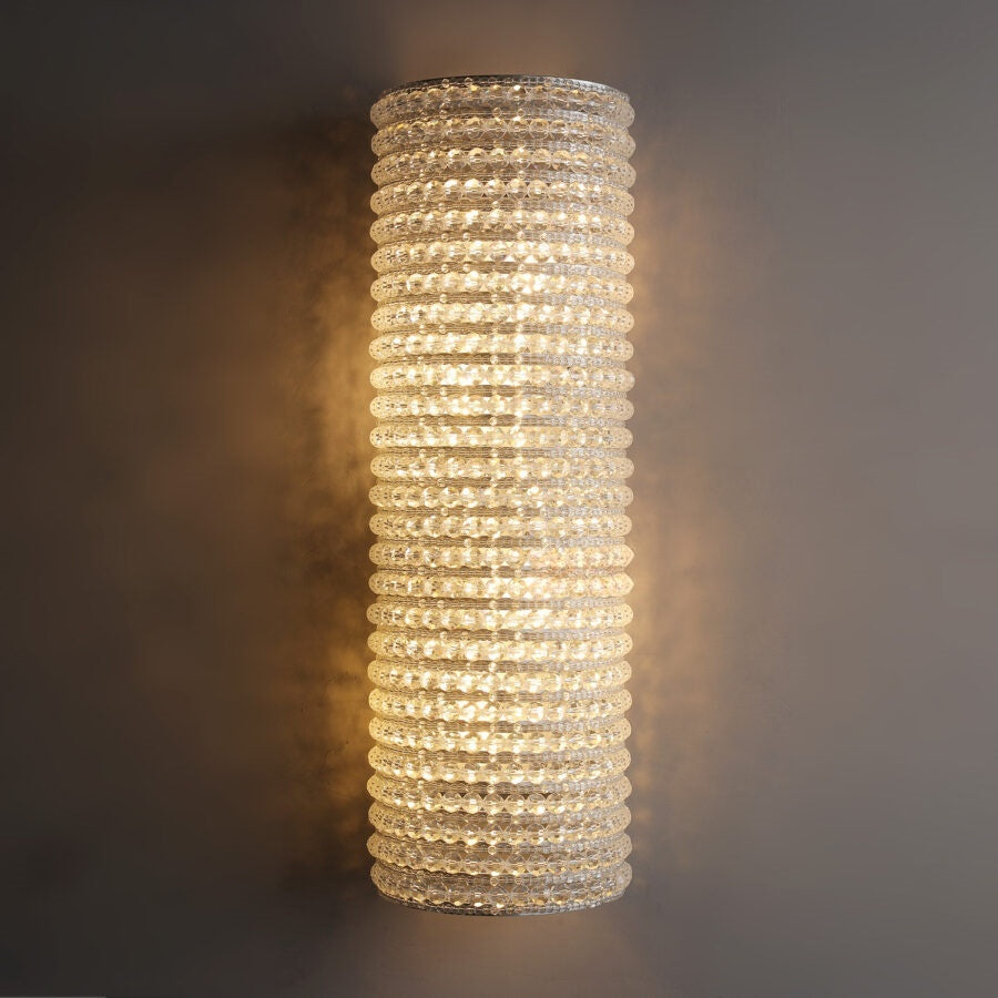 Nicolle Clear Glass Crystal Wall Sconce 21"