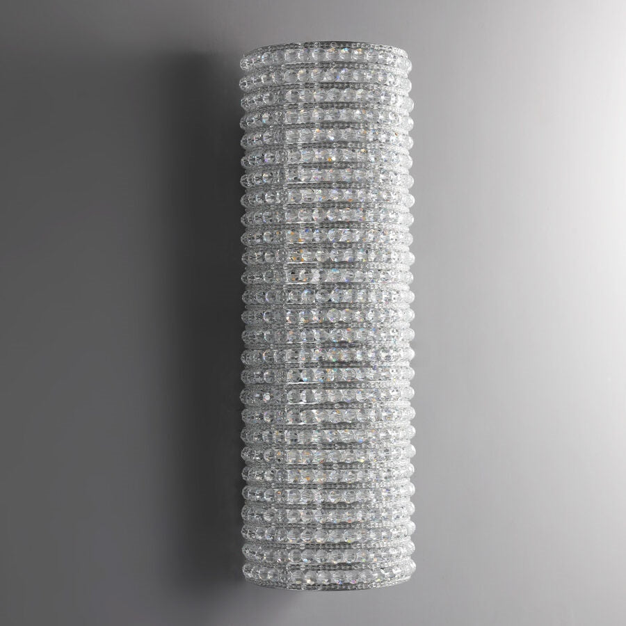 Nicolle Clear Glass Crystal Wall Sconce 21"