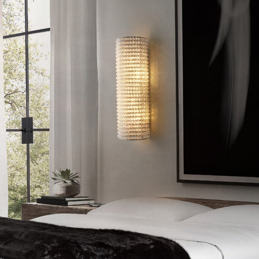 Nicolle Clear Glass Crystal Wall Sconce 21"