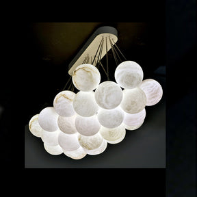 Nikita Luxury 27-Alabaster Ball Chandelier for Timeless