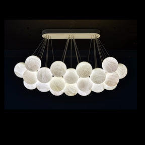 Nikita Luxury 27-Alabaster Ball Chandelier for Timeless