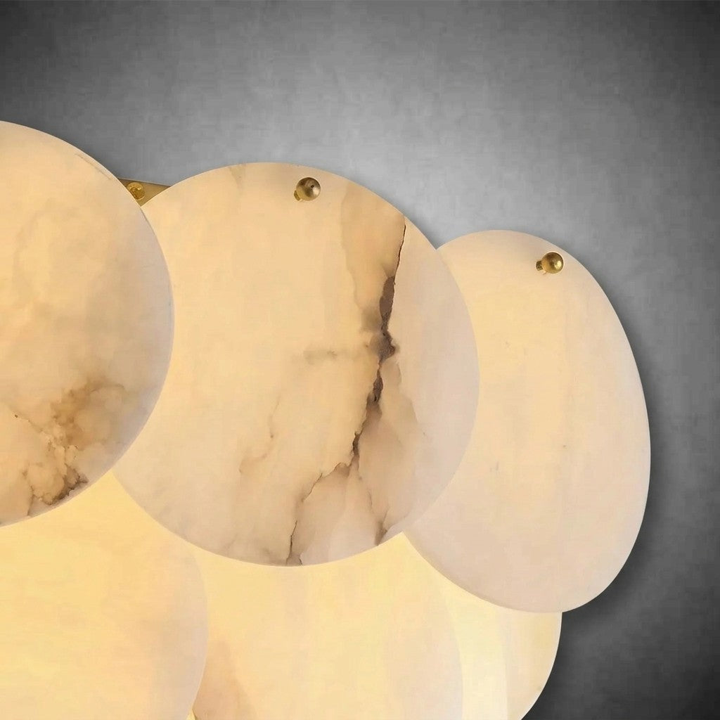 Noah Multi-Layer Natural Alabaster Round  Modern Chandelier 35''/43''