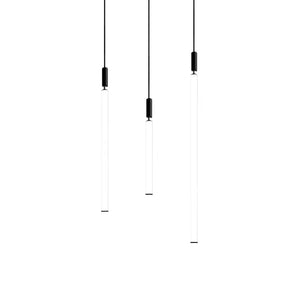 Nordic Fashion Minimalist Black Straight Pendant Chandelier for Bedside/Staircase/Loft/Duplex - Small: 17 LightsWarm LightMerlinlamps