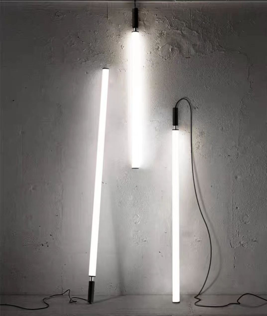 Nordic Fashion Minimalist Black Straight Pendant Chandelier for Bedside/Staircase/Loft/Duplex - Small: 17 LightsWarm LightMerlinlamps