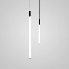 Nordic Fashion Minimalist Black Straight Pendant Chandelier for Bedside/Staircase/Loft/Duplex - One SingleWarm LightMerlinlamps