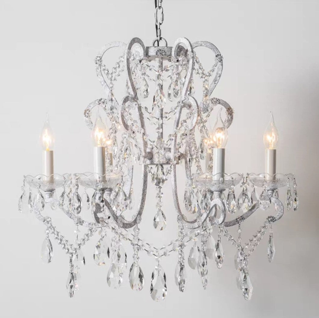 Nordic Vintage Candle Pendant Romantic Crystal Chandelier for Bedroom / Dining Room / Living Room