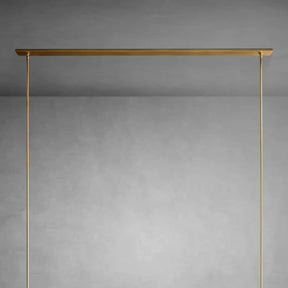 Nova Linear Milk Glass Chandelier – Brass & Bronze Finish