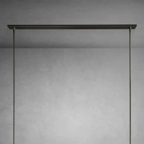 Nova Linear Milk Glass Chandelier – Brass & Bronze Finish