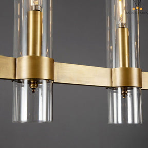 Nova Luxury Linear Glass Chandelier For Kitchen Island Dining Room