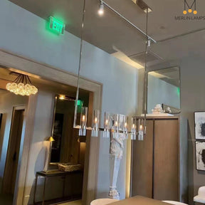 Nova Luxury Linear Glass Chandelier For Kitchen Island Dining Room