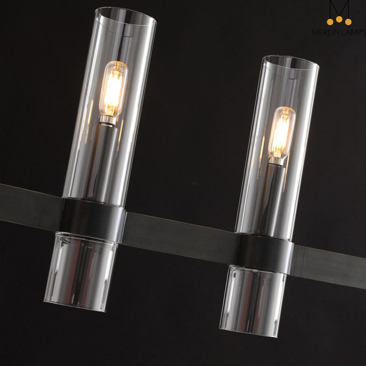 Nova Luxury Linear Glass Chandelier For Kitchen Island Dining Room