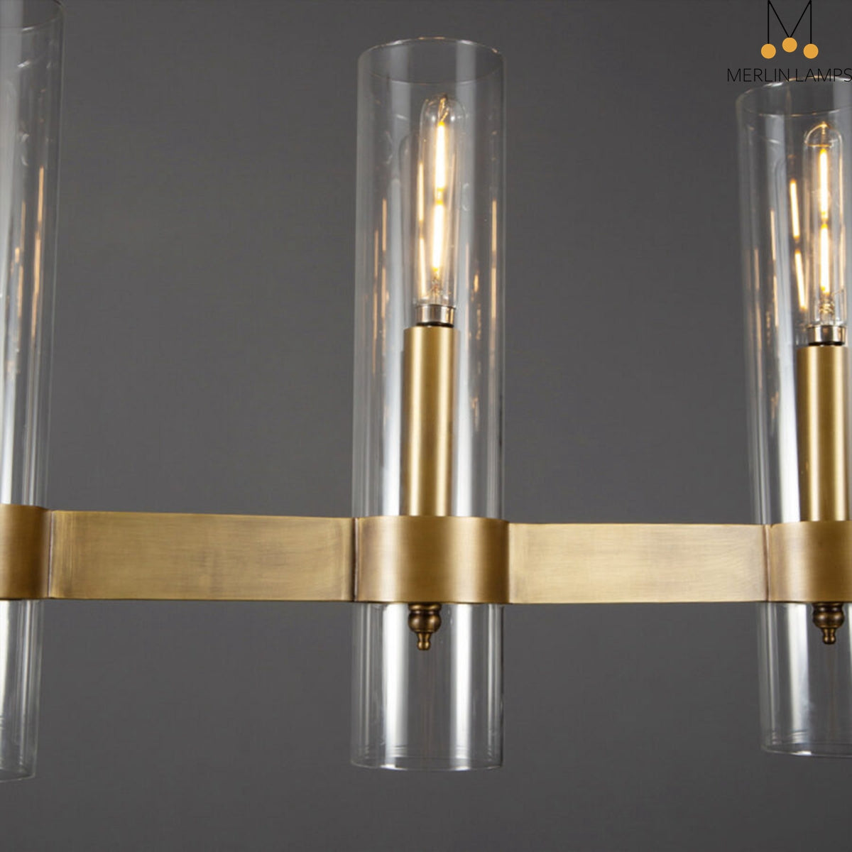 Nova Luxury Linear Glass Chandelier For Kitchen Island Dining Room