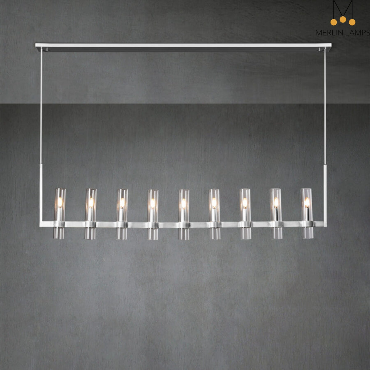 Nova Luxury Linear Glass Chandelier For Kitchen Island Dining Room