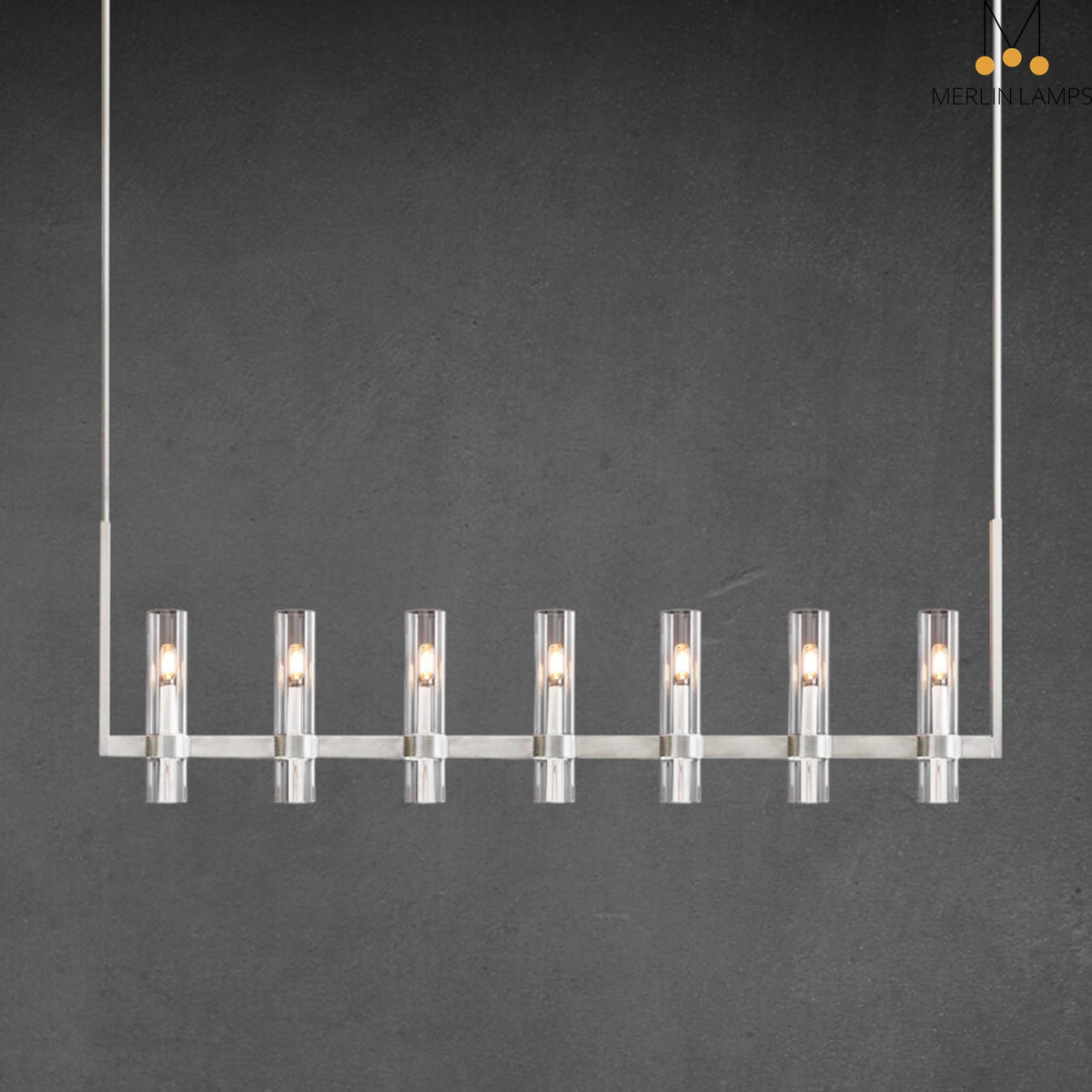 Nova Luxury Linear Glass Chandelier For Kitchen Island Dining Room