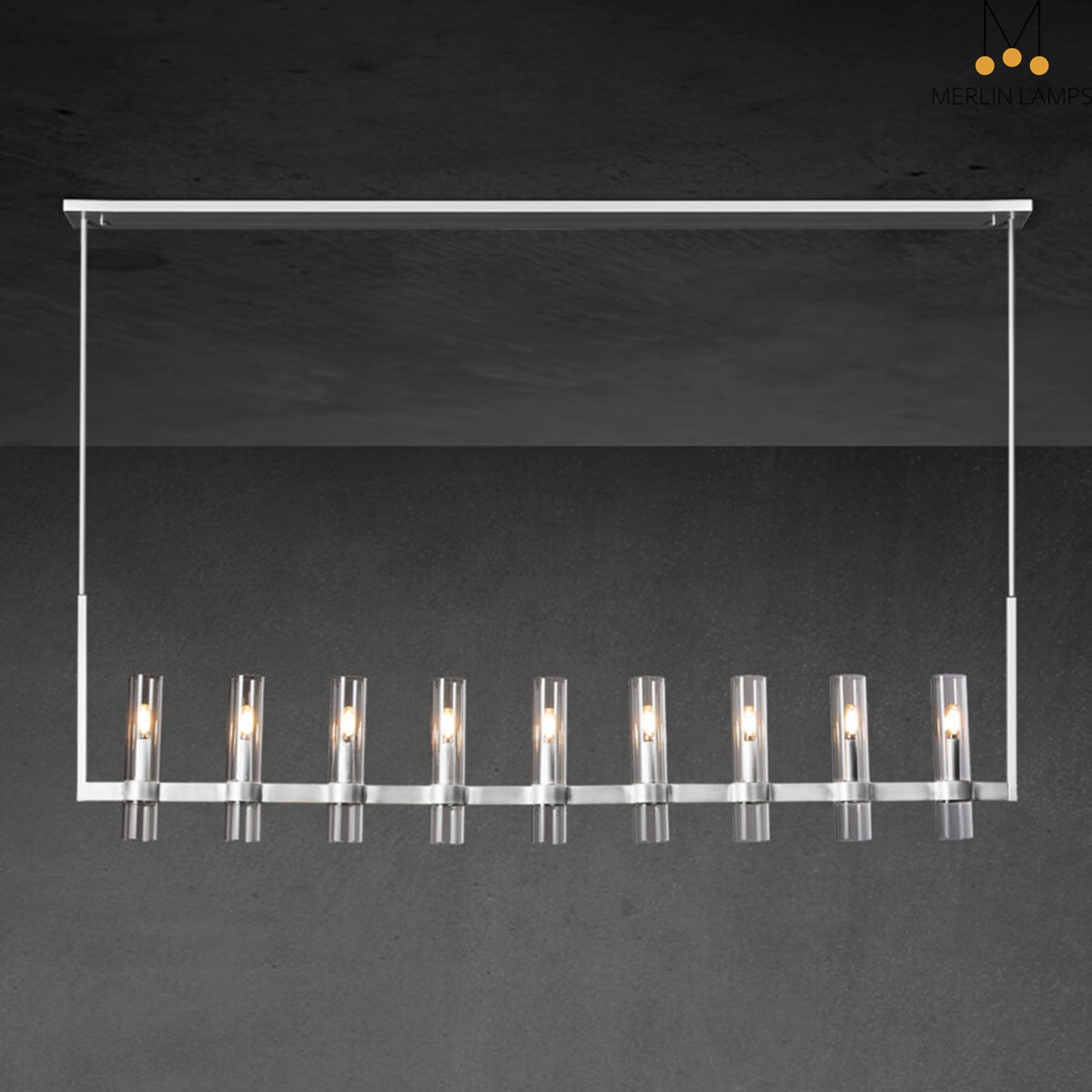 Nova Luxury Linear Glass Chandelier For Kitchen Island Dining Room