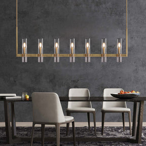 Nova Luxury Linear Glass Chandelier For Kitchen Island Dining Room