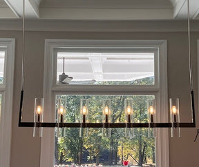 Nova Luxury Linear Glass Chandelier For Kitchen Island Dining Room