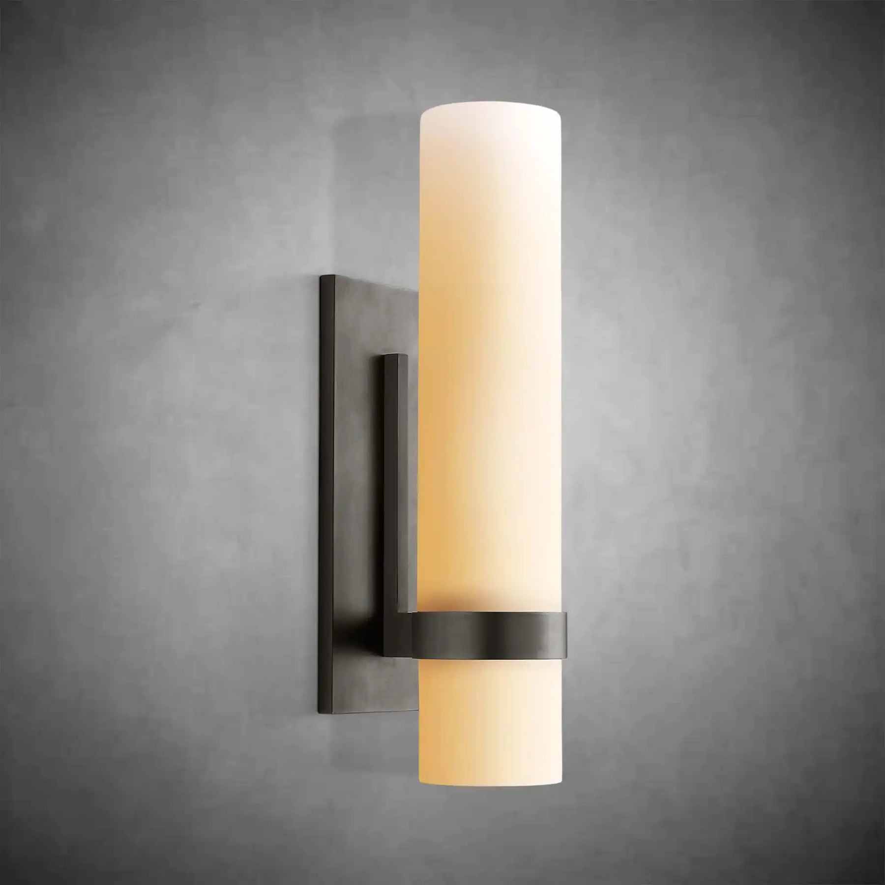 Nova Milk Glass Sconce – Art Deco Brass Bronze Nickel
