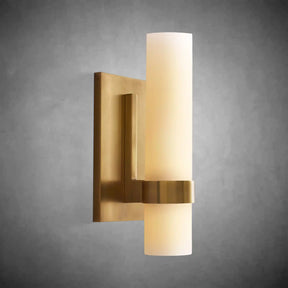 Nova Milk Glass Sconce – Art Deco Brass Bronze Nickel