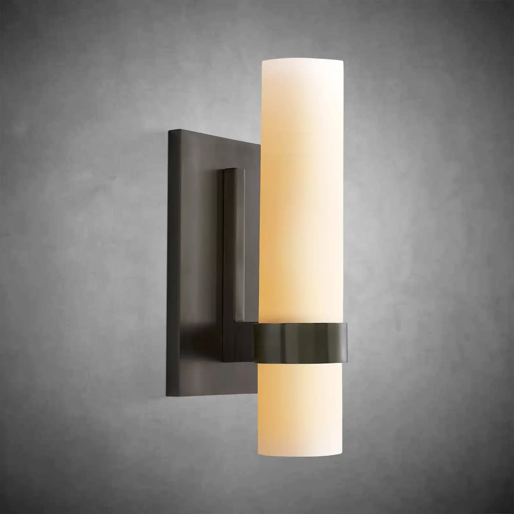 Nova Milk Glass Sconce – Art Deco Brass Bronze Nickel