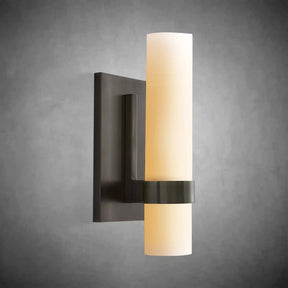 Nova Milk Glass Sconce – Art Deco Brass Bronze Nickel