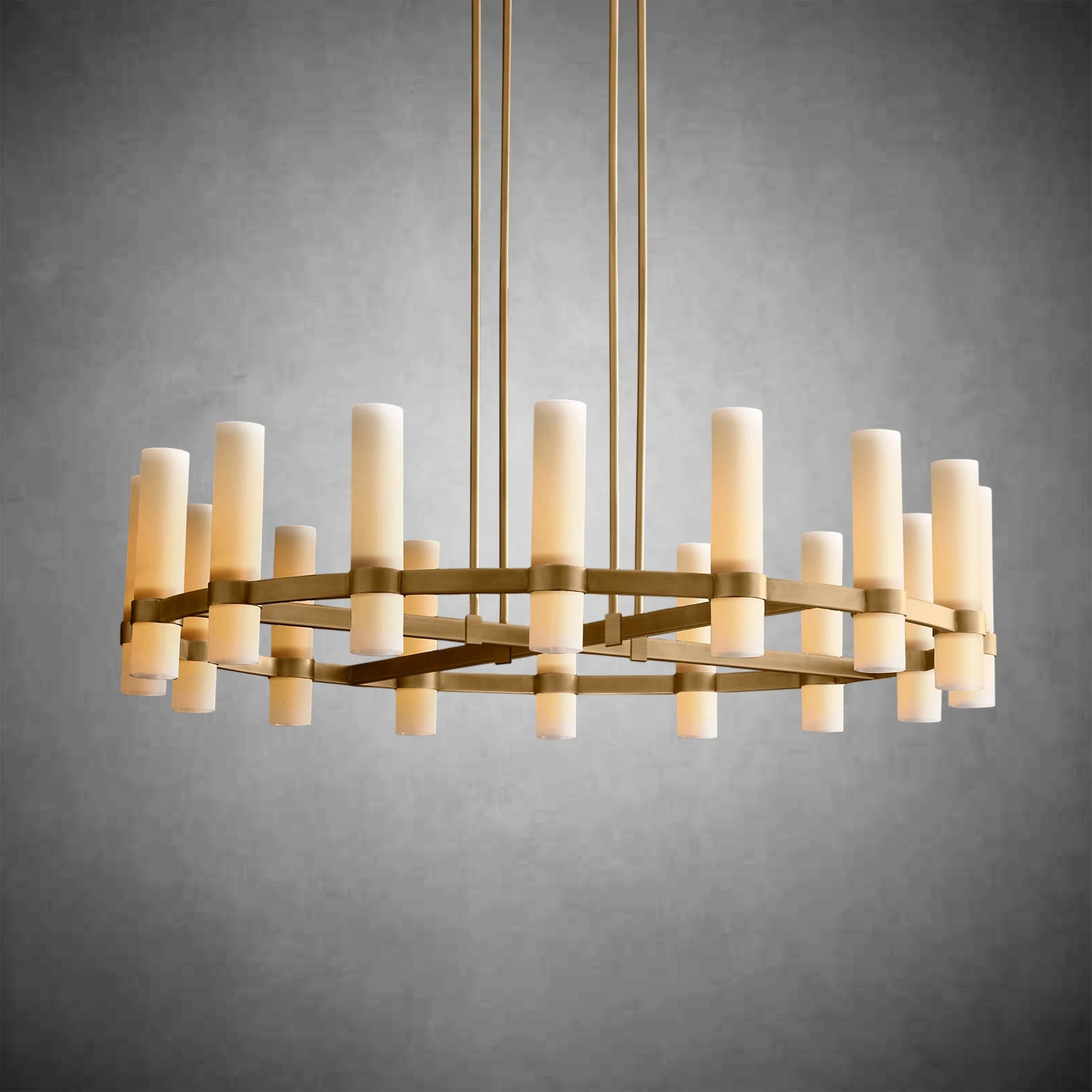 Nova Round Milk Glass Chandelier