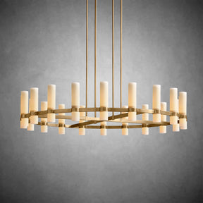 Nova Round Milk Glass Chandelier