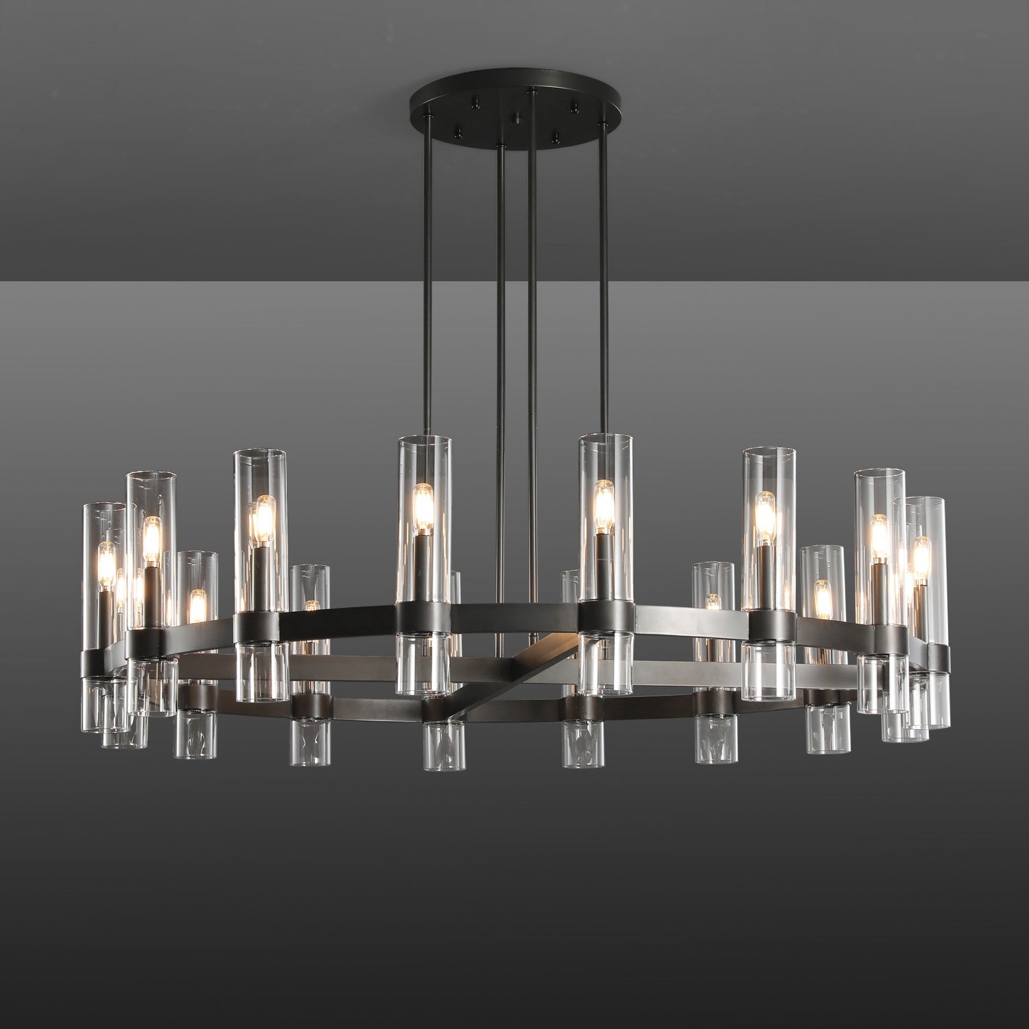 Nova Series Luxury Glass Round Chandelier, Modern Lamp Fixtures