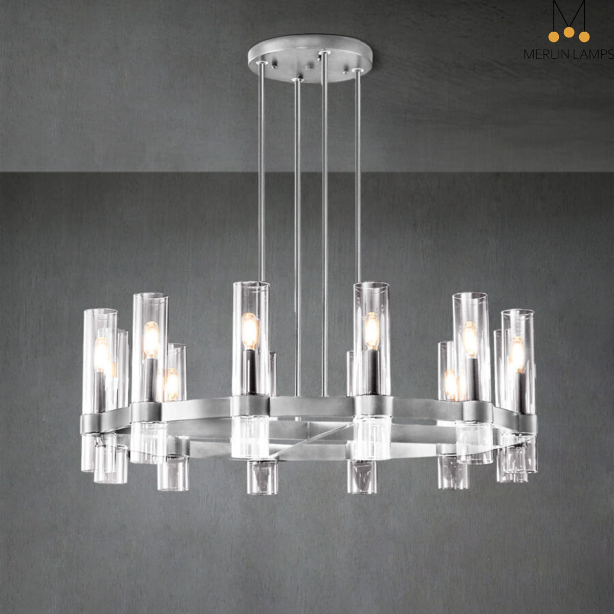 Nova Series Luxury Glass Round Chandelier, Modern Lamp Fixtures