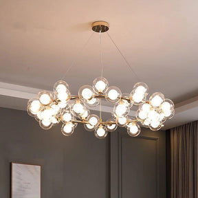 Modern Glass Round Chandelier For Living Room - Melin Lamps