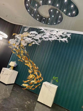 Odette Glass Feathers Chandelier,  Customized Modern Chandelier For Lobby,Hallway,Staircase