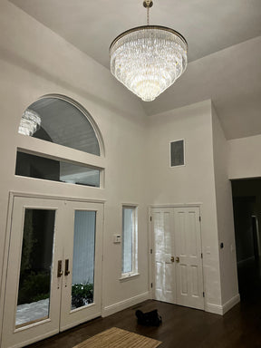 Odiana Series K9 Crystal Chandelier Round / Linear Chandelier Flushmount For Living Room Dinning Room