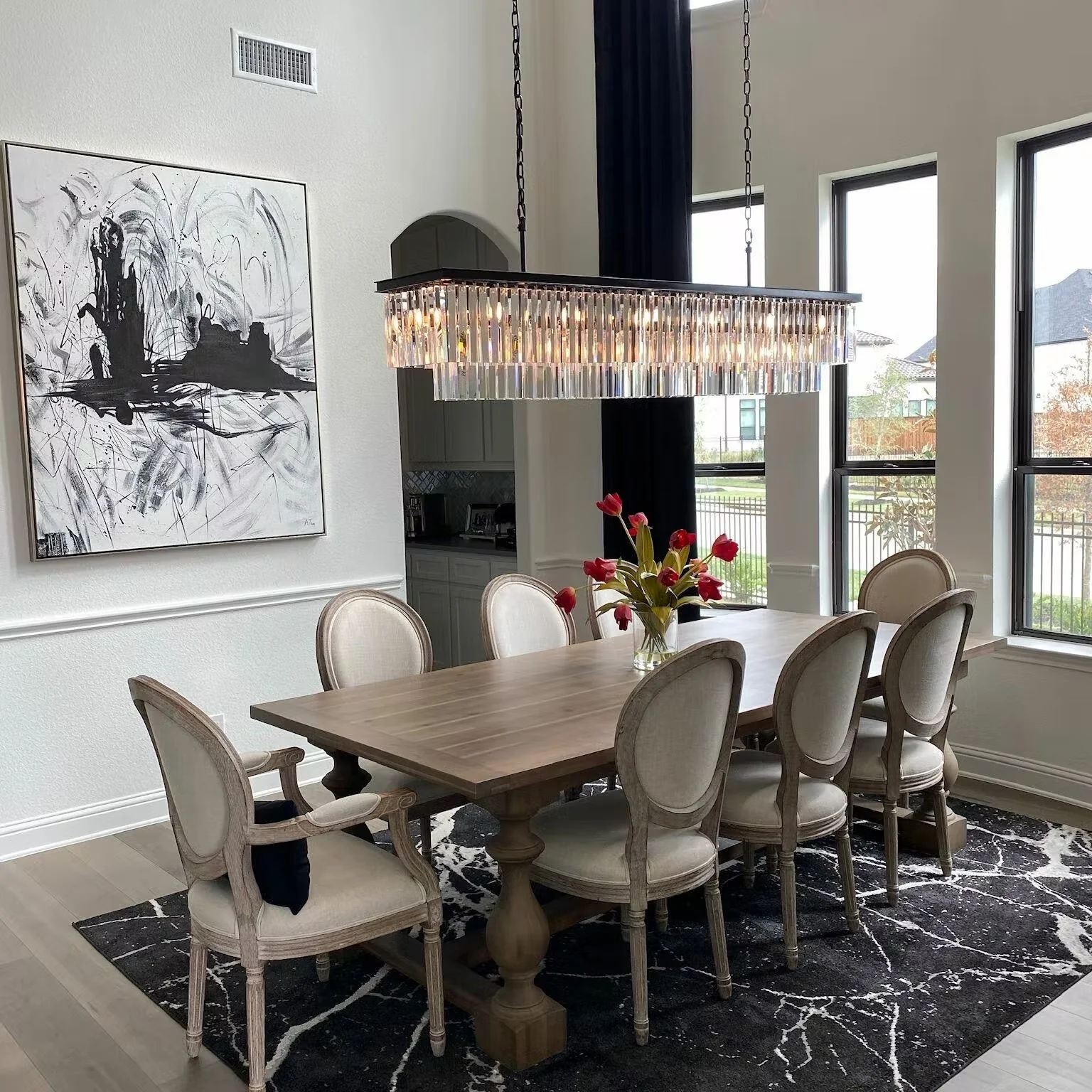 Odiana Series K9 Crystal Chandelier Round / Linear Chandelier Flushmount For Living Room Dinning Room