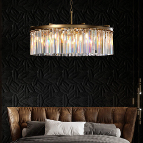 Odiana Series K9 Crystal Chandelier Round / Linear Chandelier Flushmount For Living Room Dinning Room