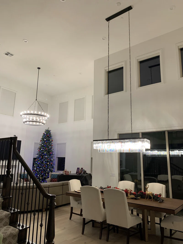 Odiana Series K9 Crystal Chandelier Round / Linear Chandelier Flushmount For Living Room Dinning Room