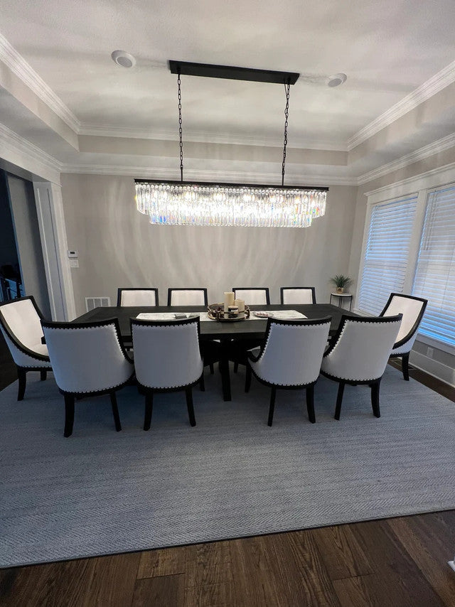 Odiana Series K9 Crystal Chandelier Round / Linear Chandelier Flushmount For Living Room Dinning Room