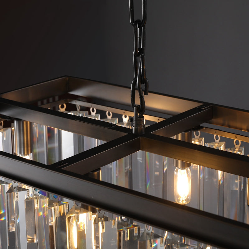 Odiana Series K9 Crystal Chandelier Round / Linear Chandelier Flushmount For Living Room Dinning Room
