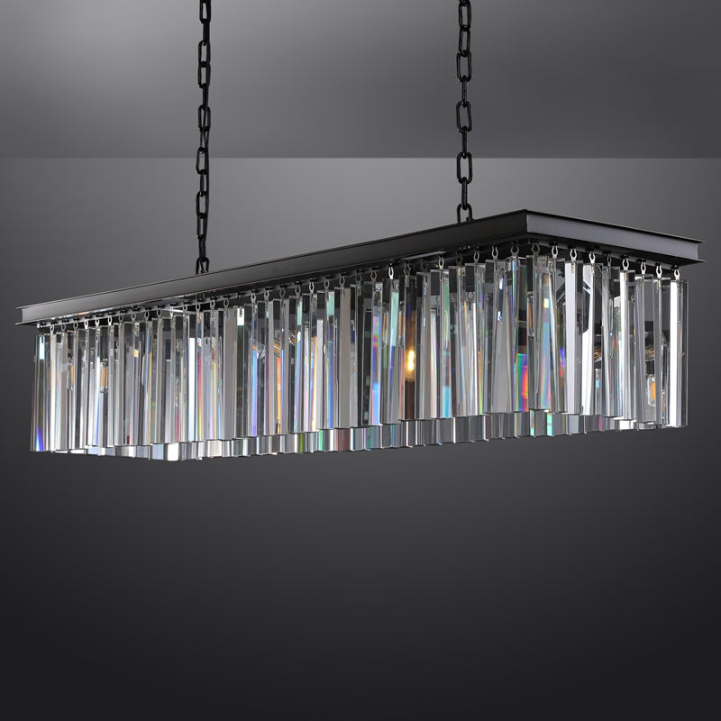 Odiana Series K9 Crystal Chandelier Round / Linear Chandelier Flushmount For Living Room Dinning Room