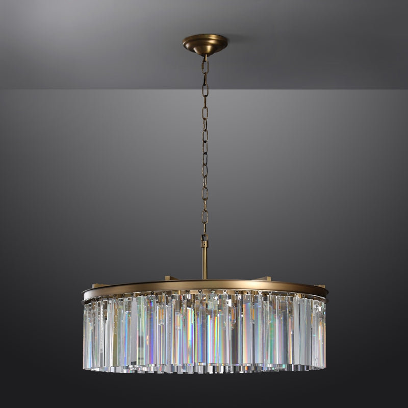Odiana Series K9 Crystal Chandelier Round / Linear Chandelier Flushmount For Living Room Dinning Room