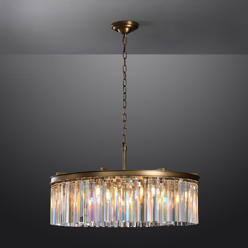 Odiana Series K9 Crystal Chandelier Round / Linear Chandelier Flushmount For Living Room Dinning Room